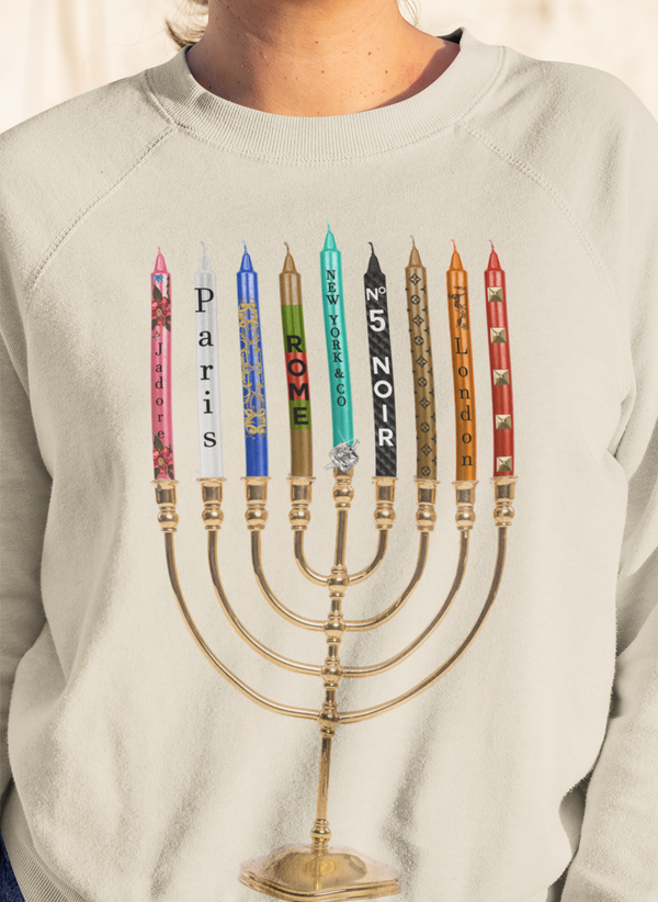 Fashion Menorah hanukkah Graphic Tee