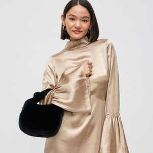 Monica - Faux Fur Crossbody: Black