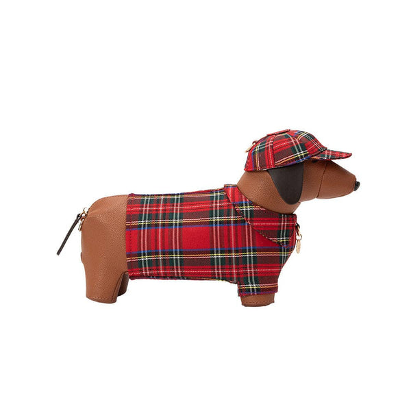 Mad About Plaid Dachshund Crossbody Bag