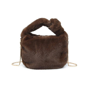 Monica - Faux Fur Crossbody: Black