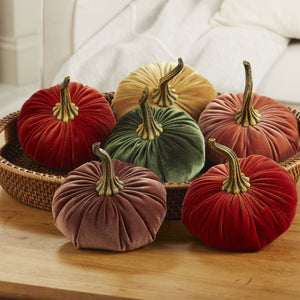 Velvet Pumpkins | Fall Mantel Décor & Thoughtful Gift - Large