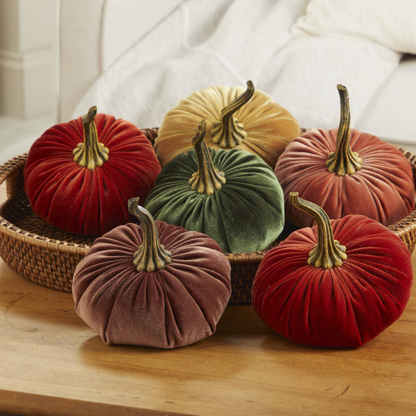 Velvet Pumpkins | Fall Mantel Décor & Thoughtful Gift - Large