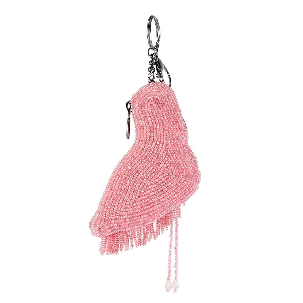 A Leg to Stand On Beaded Flamingo Coin Purse