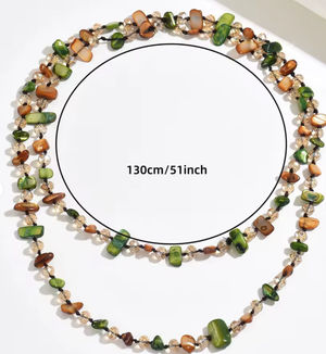 Long Ariel- Necklace-Natural Bead Long Necklace