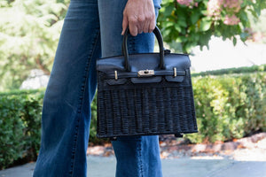 Margo Black or Chocolate Wicker Handbag