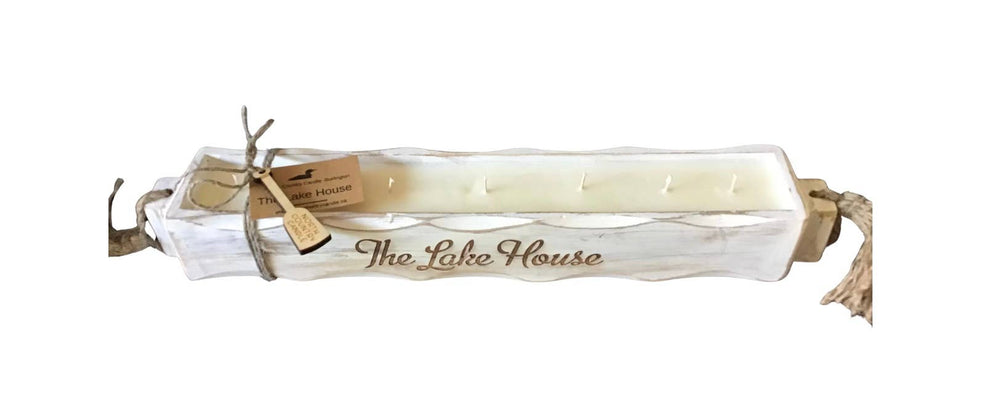 The Lake House Distressed Mango Wood Candle