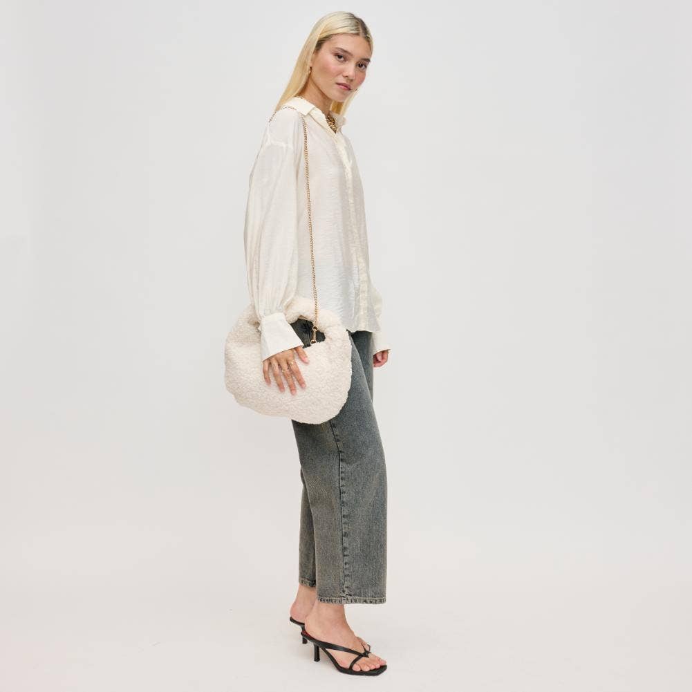 Charlene Sherpa Shearling Shoulder Bag: Tan