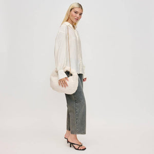 Charlene Sherpa Shearling Shoulder Bag: Tan