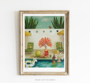 Poolside Art Print - 8.5" X 11"