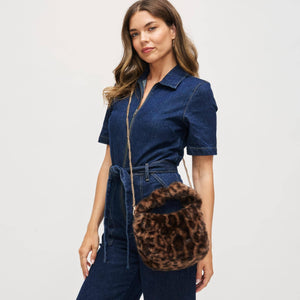 Monica - Faux Fur Crossbody: Leopard