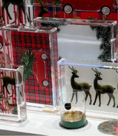 Xmas Tree Plaid Vanity Tray: Small: 12.5"W x 7.75"D