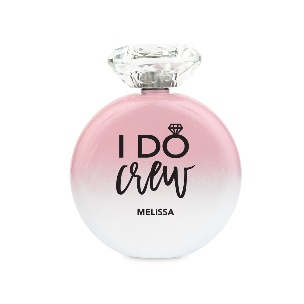 Shimmer-Colored Stainless Steel Hip Flask - I Do Crew: Pastel Pink / Black