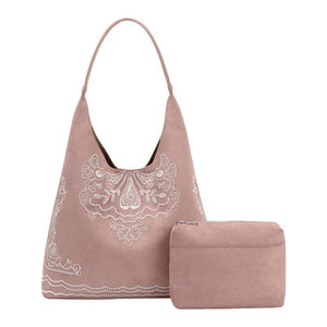 Eunice Mauve Vegan Suede Tote Bag