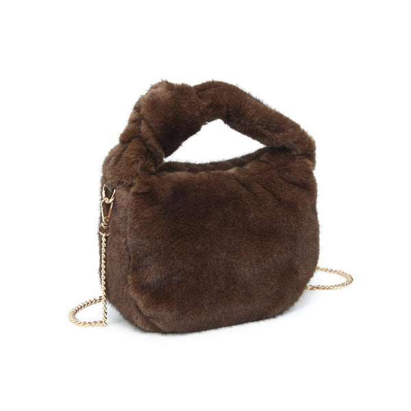 Monica - Faux Fur Crossbody: Black