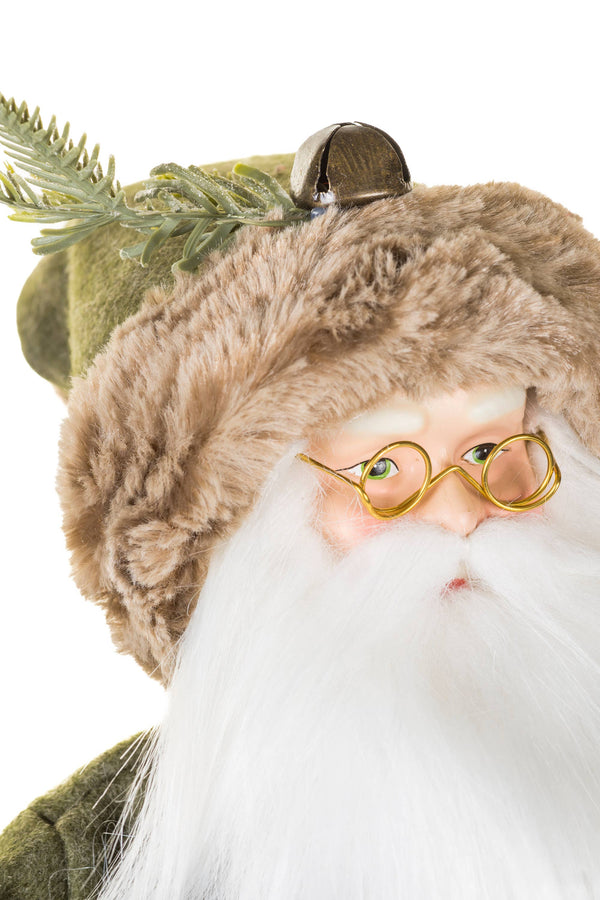 Evergreen Wishes Santa with Owl | 18″
