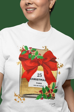 Christmas Perfume red Bow Tank Top T back