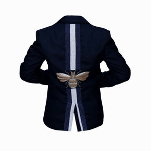 BLAZER beaded Navy/ White Stripes: medium