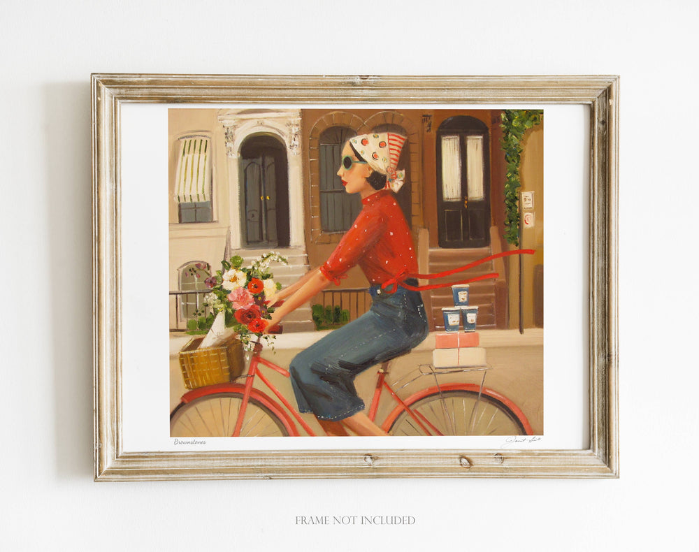 Brownstones Art Print - 8.5 X 11 with frame