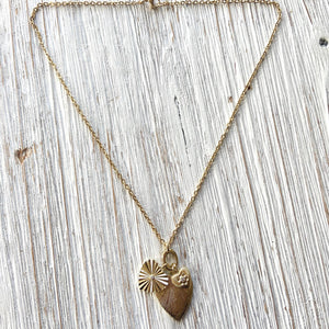 Charm necklace triple heart charms