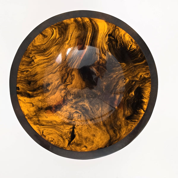 Hand Poured Resin Salad Serving Bowl - Gorgeous Orange Legs