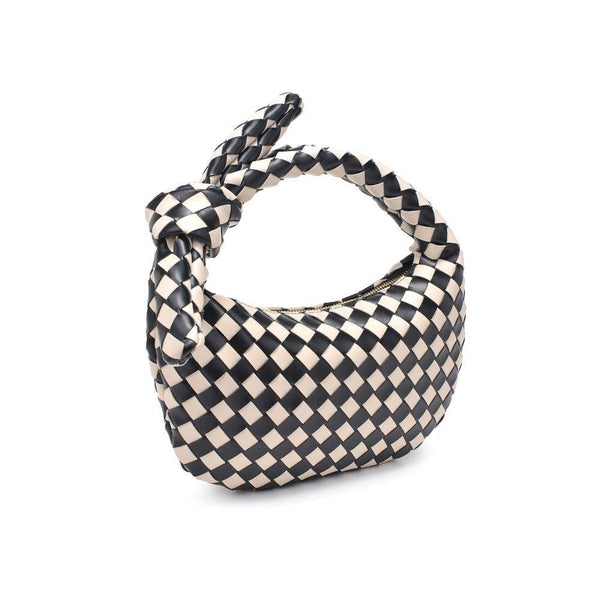 Lizbeth Woven Knot Clutch: Black