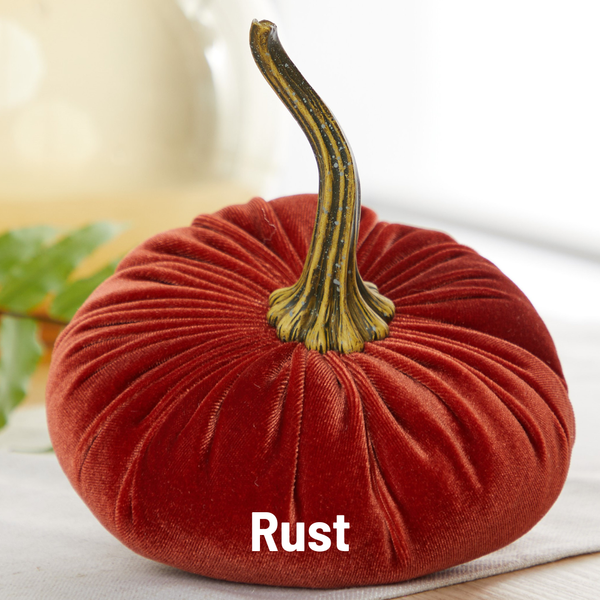 Velvet Pumpkins | Fall Mantel Décor & Thoughtful Gift - Large