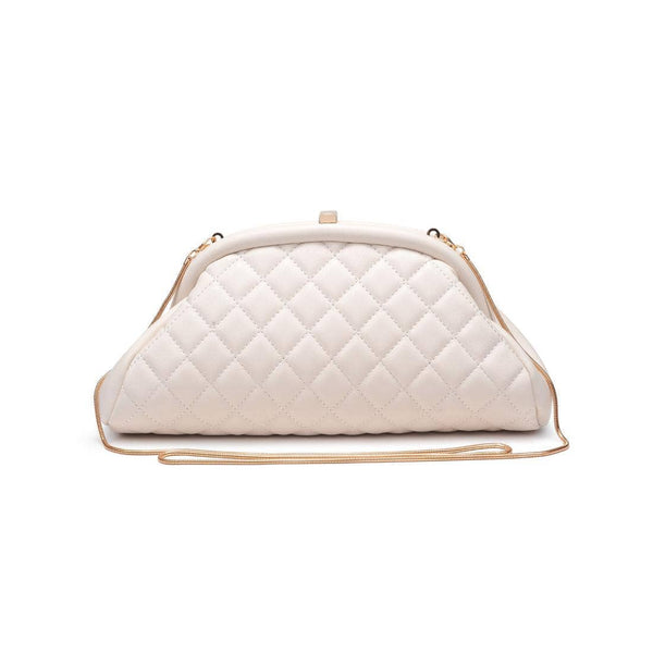 Ava - Quilted Clutch: Black