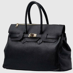 Monica Black Leather Handbag