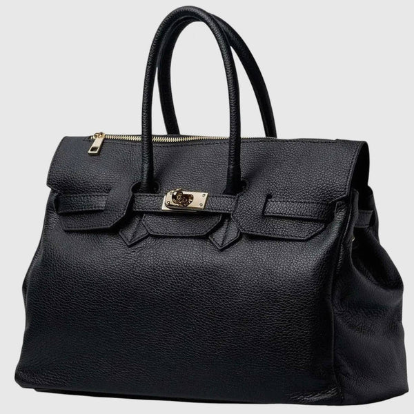 Monica Black Leather Handbag