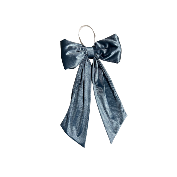 Dusty Blue Velvet Holiday Bows: Small