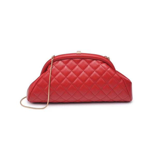 Ava - Quilted Clutch: Black