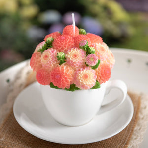 Dahlia Candle Bouquet - Orange