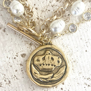 Bee coin jewelry triple layered bracelet boutique