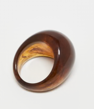 Gummy Transparent Resin Dome Ring | Coffee
