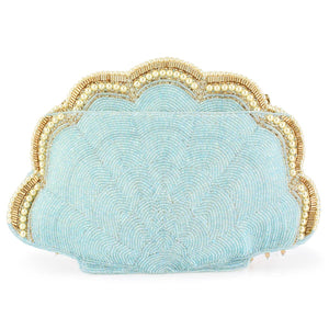 Seaside Luxury Pearl and Beaded Shell Crossbody Handbag