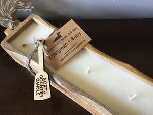 Christmas at the Cottage Mango Wood Dough Bowl - Engraved - Evergreen + Berry