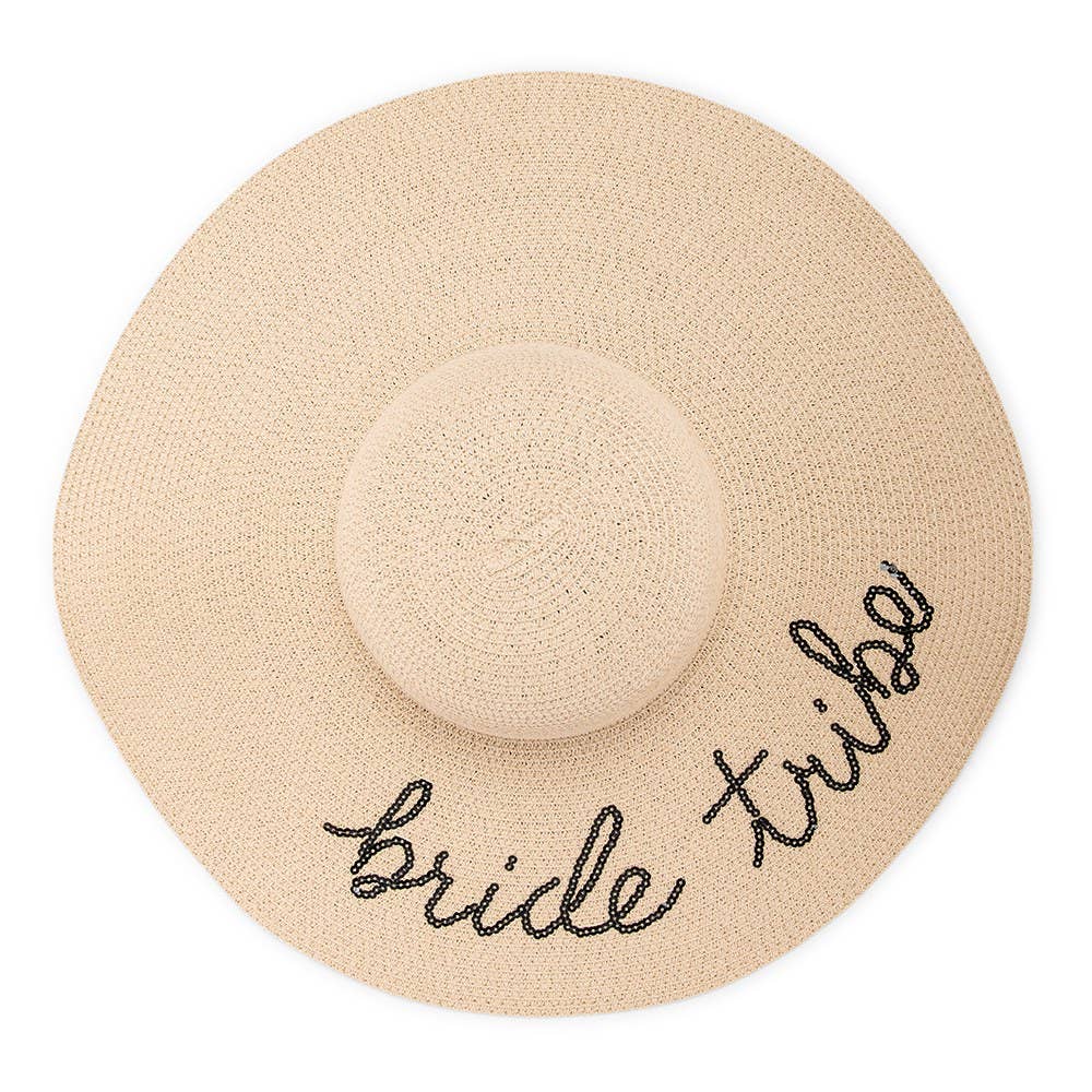 Women’s Floppy Straw Sun Hat - Bride Tribe