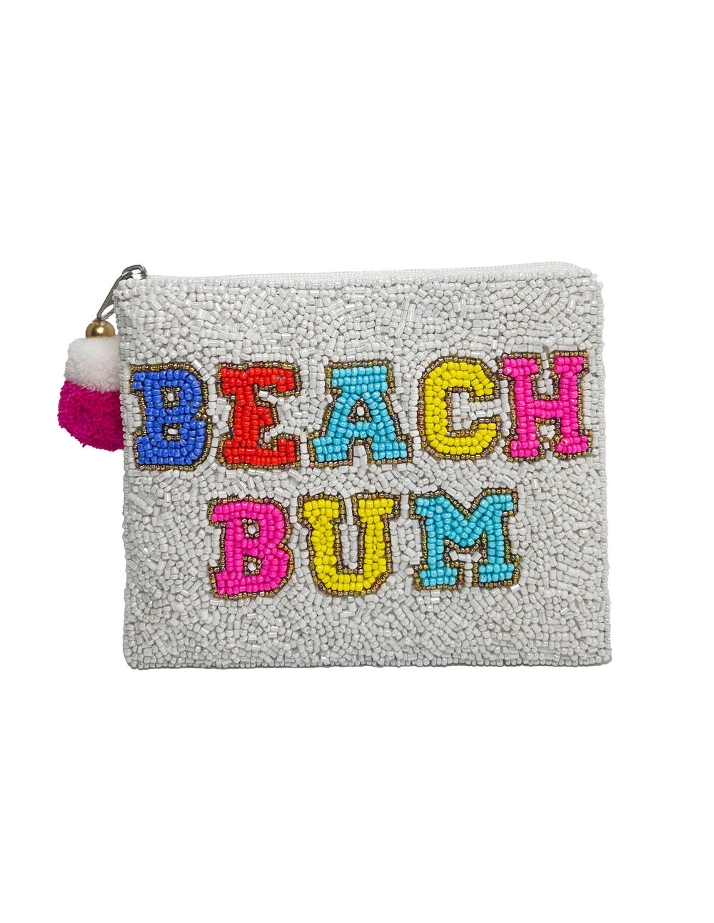 BEACH BUM Handmade Beaded Coin Purse