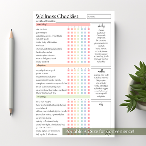 Wellness Weekly Self-Care Planner: 50 Page Tear-Off Notepad