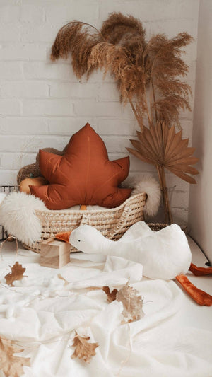 Maple Leaf Pillow | Dark Amber Rust