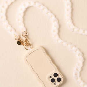 Hold the Phone Crossbody Chain - Frosted White