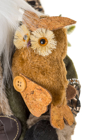 Evergreen Wishes Santa with Owl | 18″