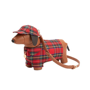 Mad About Plaid Dachshund Crossbody Bag