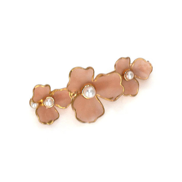 THREE PETAL BARRETTE: Pearl