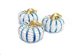 Chinoiserie Pumpkins | JOSIL Paperie: Small Pumpkins 3" x 2 1/4"
