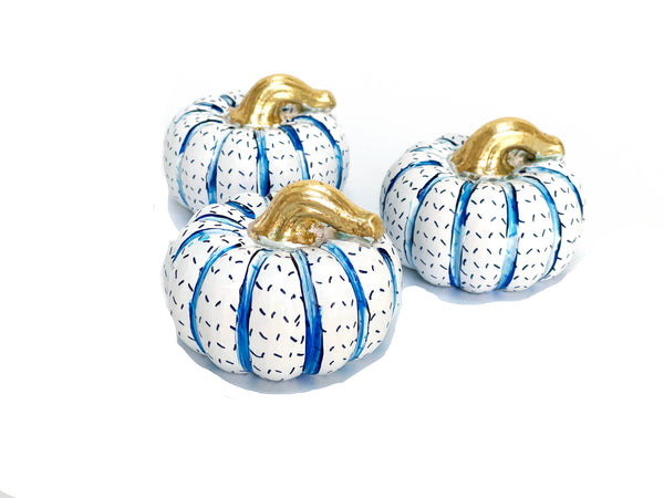 Chinoiserie Pumpkins | JOSIL Paperie: Small Pumpkins 3" x 2 1/4"