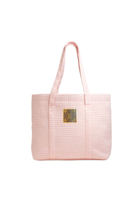 Upcycled Terry Cloth Tote Bag: Blush