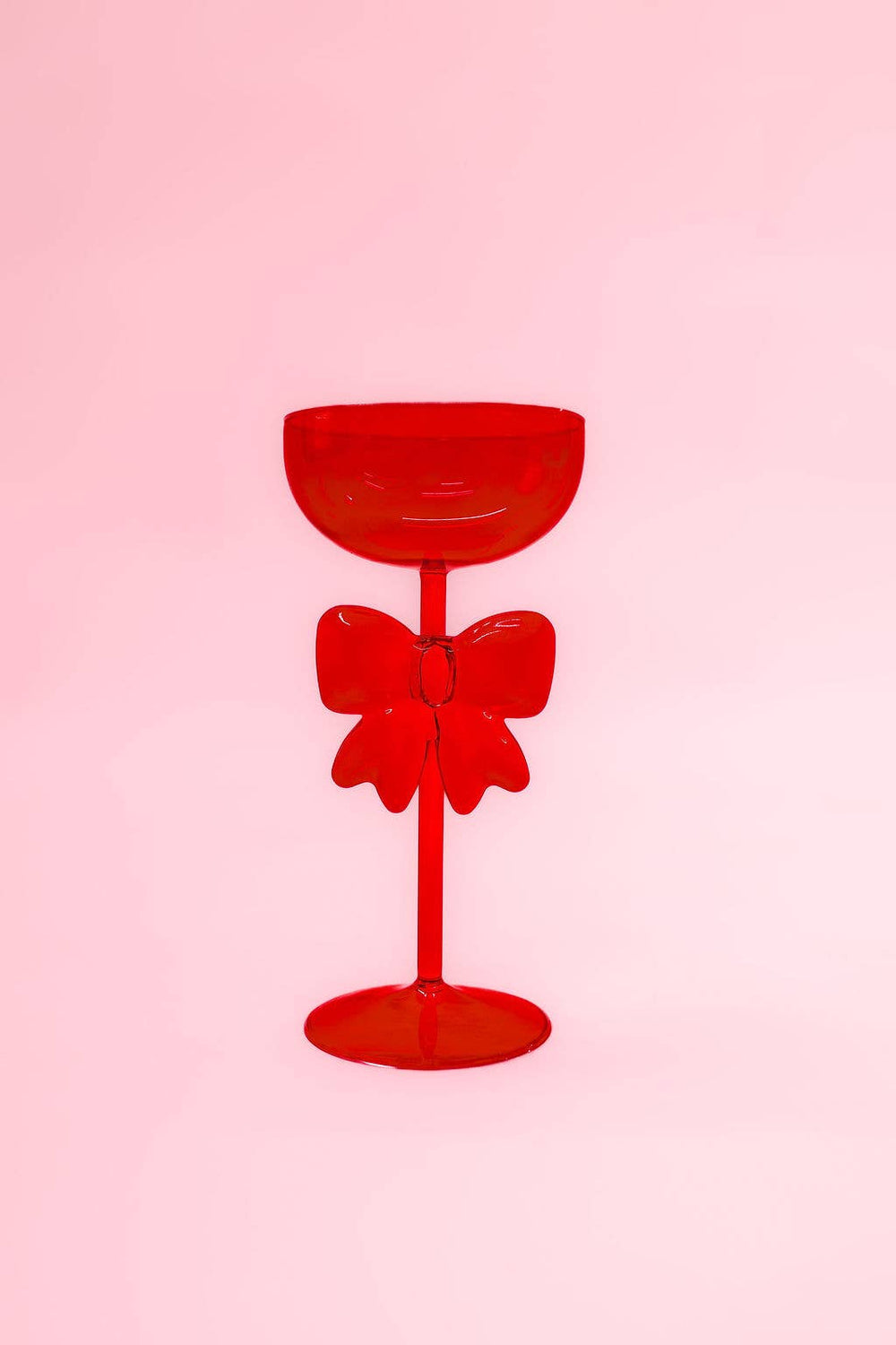 Bow & Bubbly - Red Holiday  Coupe and Wine Glass: Red