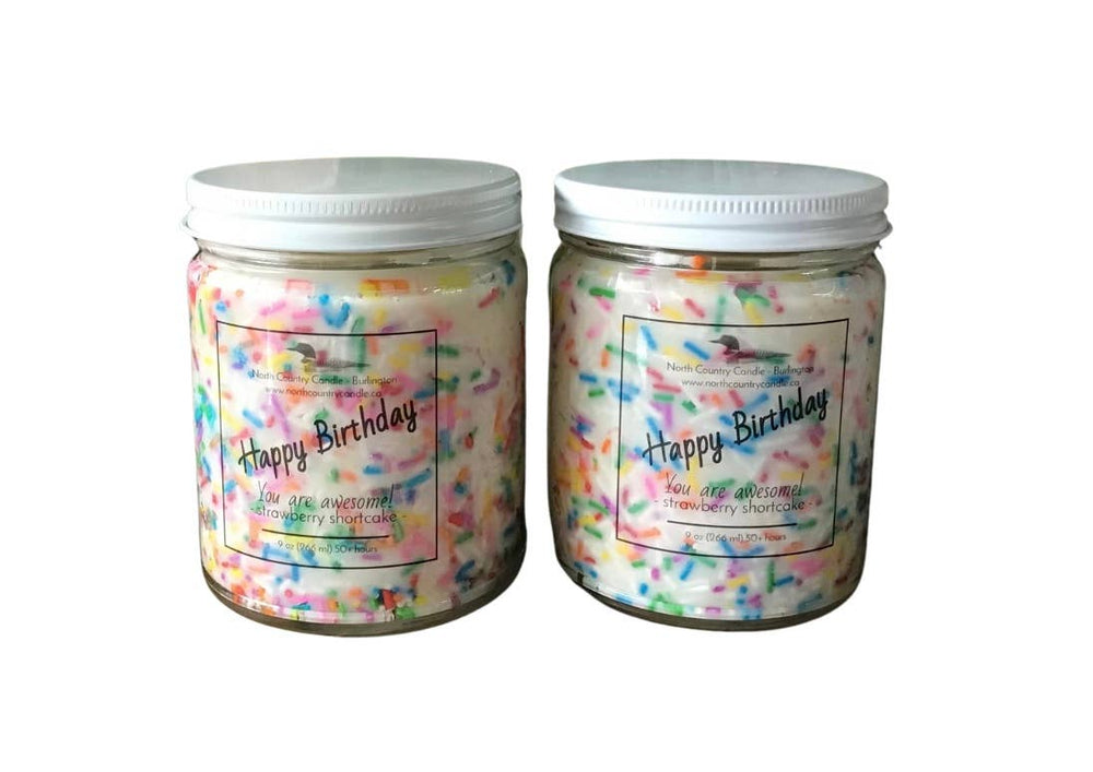 Happy Birthday Sprinkle Soy Candles: Strawberry Shortcake