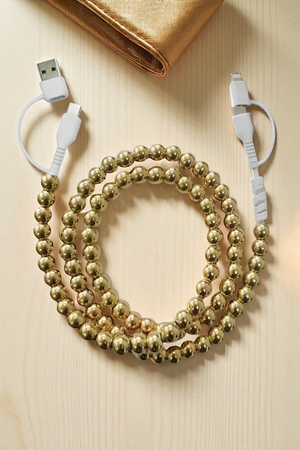 Gold Beaded Charging Cord
